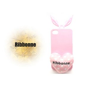 iPhone4S/4★超キュートRibbonneドットスタイルケースカバー★