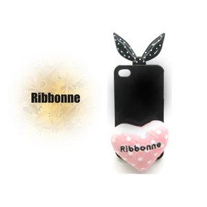 iPhone4S/4★超キュートRibbonneドットスタイルケースカバー★