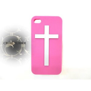 iPhone4S/4★CROSS★クロスデザインラバーケース★