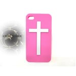 iPhone4S/4★CROSS★クロスデザインラバーケース★