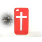 iPhone4S/4★CROSS★クロスデザインラバーケース★