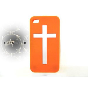 iPhone4S/4★CROSS★クロスデザインラバーケース★