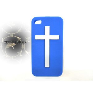 iPhone4S/4★CROSS★クロスデザインラバーケース★
