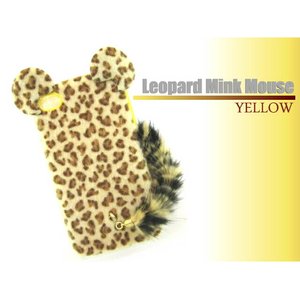 iPhone5★Leopard Mink Mouse★ミンクマウスレオパード★大きな耳とふわふわのしっぽが揺れる所に思わずキュンとなる♪全3色