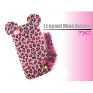 iPhone5★Leopard Mink Mouse★ミンクマウスレオパード★大きな耳とふわふわのしっぽが揺れる所に思わずキュンとなる♪全3色