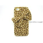 iPhone5★Mink Ribbon Leopard★ふわふわでゴージャスでカワイイ!!　ヒョウ柄のリボンのiPhone5ケース♪全3色
