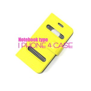iPhone4S/4★2WINDOW PU FLIPフルケースカバー★ イエロー
