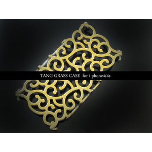 iPhone4S/4★METALLIC TANG GRASS★メタリックのタンググラスケース!! 3Dの立体的なデザインがカッコイイ!!【全7色】 ゴールド