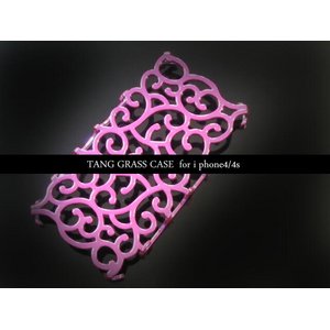 iPhone4S/4★METALLIC TANG GRASS★メタリックのタンググラスケース!! 3Dの立体的なデザインがカッコイイ!!【全7色】 ピンク