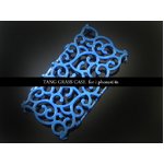 iPhone4S/4★METALLIC TANG GRASS★メタリックのタンググラスケース!! 3Dの立体的なデザインがカッコイイ!!【全7色】 ブルー