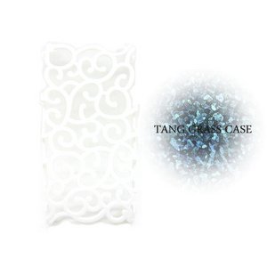 iPhone4S/4★METALLIC TANG GRASS★メタリックのタンググラスケース!! 3Dの立体的なデザインがカッコイイ!!【全7色】 ホワイト
