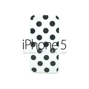 iPhone5★Dot Style Case★超キュートなドットの水玉模様!! おしゃれで大人気なデザインです♪【全5色】 ホワイト/ブラックＤ