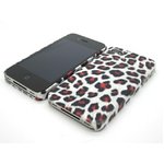 iPhone4★レオパードデザインケース★ヒョウ柄のデザインがおしゃれでカワイイ!!【全4色】 レッド
