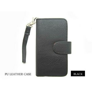 iPhone4S/4★フルカバータイプのPUレザーケース!! 高級感抜群でソフトな手触りです♪ビジネスシーンにも!!【全3色】 ブラック