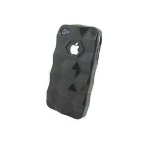 iPhone4S/4★ロックストーン★ゴツゴツしたデザインがカッコイイ!! 滑りにくくてタフなケースです♪【全9色】 ブラック