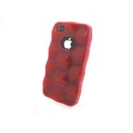 iPhone4S/4★ロックストーン★ゴツゴツしたデザインがカッコイイ!! 滑りにくくてタフなケースです♪【全9色】 レッド