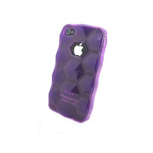 iPhone4S/4★ロックストーン★ゴツゴツしたデザインがカッコイイ!! 滑りにくくてタフなケースです♪【全9色】 パープル