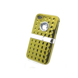 iPhone4S/4★バックスタンド式フルカバーケース【全6色】 ゴールド