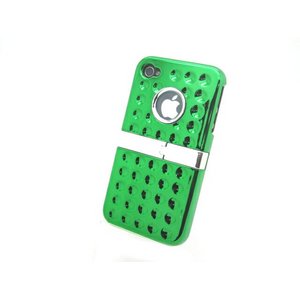 iPhone4S/4★バックスタンド式フルカバーケース【全6色】 グリーン