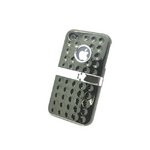 iPhone4S/4★バックスタンド式フルカバーケース【全6色】 グリーンブラック