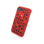 iPhone4S/4★FRESH FIBER カードケース付3Dデザインケース【全6色】 レッド