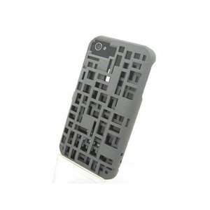 iPhone4S/4★FRESH FIBER カードケース付3Dデザインケース【全6色】 グレー