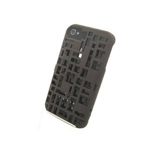 iPhone4S/4★FRESH FIBER カードケース付3Dデザインケース【全6色】 ブラウン