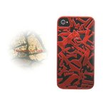 iPhone4S/4★LIFE STYLE NEWYORK CASE★メタリックの文字列がカッコイイケースです♪【全5色】 レッド