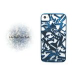 iPhone4S/4★LIFE STYLE NEWYORK CASE★メタリックの文字列がカッコイイケースです♪【全5色】 ブルー