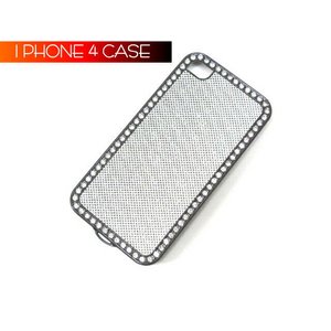 iPhone4S/4★豪華なラインストーンとラメでデコられたゴージャスケース♪【全7デザイン】 ブラック/グレーラメ