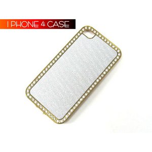 iPhone4S/4★豪華なラインストーンとラメでデコられたゴージャスケース♪【全7デザイン】 ゴールド/グレーラメ