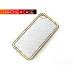 iPhone4S/4★豪華なラインストーンとラメでデコられたゴージャスケース♪【全7デザイン】 ゴールド/グレーラメ
