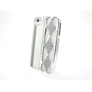 iPhone4S/4★トリプルダイヤ柄のキラキラケース!!大人のカッコイイデザインです♪【全5色】 ホワイト