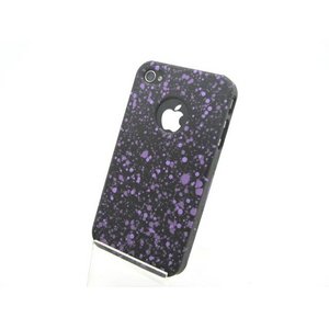 iPhone4S/4★ペンキで塗ったようなデザインのおしゃれなケースです♪【全7色】 パープル