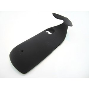 iPhone5★WHALE CASE★クジラ型のキュートなナチュラルケース♪スタンド代わりにしたり、しっぽをぶらさげてホルダーにも!!【全4色】 ブラック