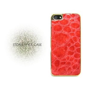 iPhone5★ストーンデザインケース★石の模様が美しいiPhone5ケース!!高級感満点です♪ 【全2色】 レッド