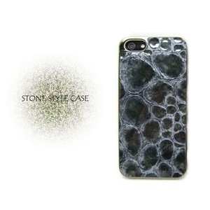 iPhone5★ストーンデザインケース★石の模様が美しいiPhone5ケース!!高級感満点です♪ 【全2色】 ブラック