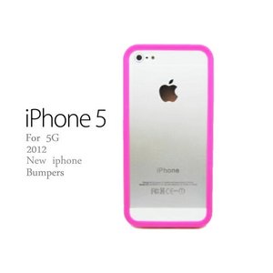 iPhone5★iPhone5のスリム感をそのまま生かせるクリアバンパーフレームケース!!【全3色】 ピンク