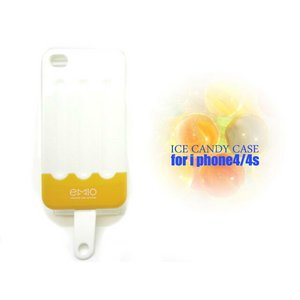 iPhone4S/4★NEWツートンアイスクリームSTYLEケースカバー【全8色】 ホワイト/イエロー