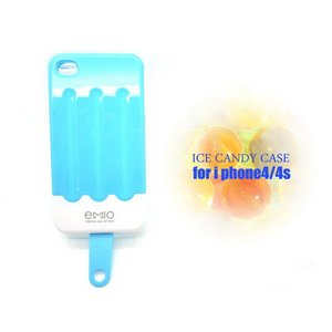 iPhone4S/4★NEWツートンアイスクリームSTYLEケースカバー【全8色】 ブルー/ホワイト