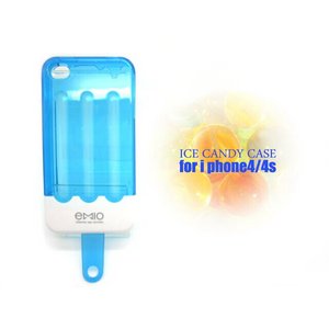 iPhone4S/4★NEWツートンアイスクリームSTYLEケースカバー【全8色】 クリアブルー/ホワイト