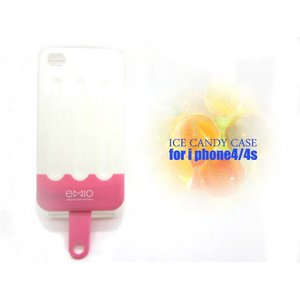 iPhone4S/4★NEWツートンアイスクリームSTYLEケースカバー【全8色】 ホワイト/ピンク