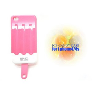 iPhone4S/4★NEWツートンアイスクリームSTYLEケースカバー【全8色】 ピンク/ホワイト