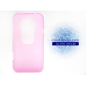 HTC EVO 3D ISW12HT★クリアのシンプルなラバーケース!!【全4色】 クリアピンク