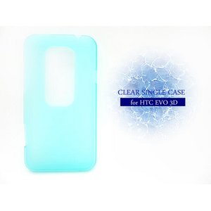 HTC EVO 3D ISW12HT★クリアのシンプルなラバーケース!!【全4色】 クリアブルー