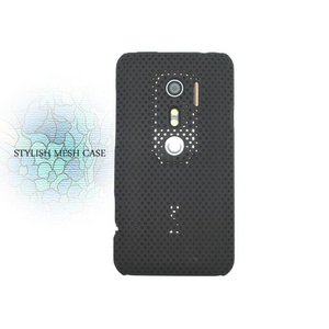 HTC EVO 3D ISW12HT★パンチングメッシュのタフでイカしたケース!!【全4色】 ブラック