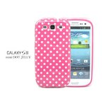 GALAXY S3 SC06D★小さなドット柄がオシャレでCUTEなケース♪【全2色】 マゼンタ/ホワイトドット