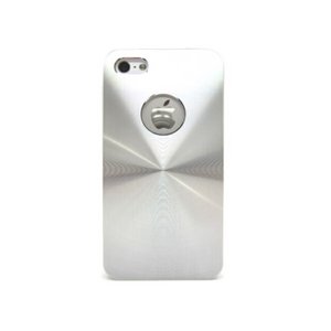 iPhone5★背面に穴の開いたアルミのケース!! Appleのリンゴマークは隠さずに飾れます♪【全6色】 シルバー