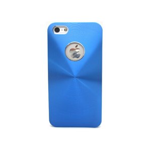 iPhone5★背面に穴の開いたアルミのケース!! Appleのリンゴマークは隠さずに飾れます♪【全6色】 ブルー