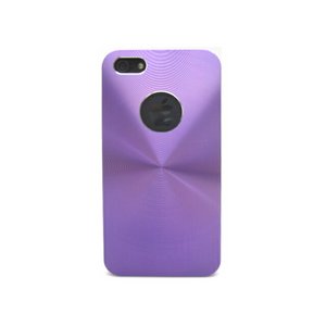 iPhone5★背面に穴の開いたアルミのケース!! Appleのリンゴマークは隠さずに飾れます♪【全6色】 パープル
